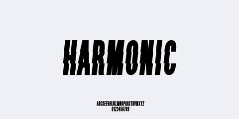 Nice  precision Condensed Font. Semi Bold Regular Uppercase Number Typography urban style alphabet fonts for fashion, sport, technology, digital, movie, logo design, vector illustration
