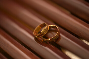 The Wedding Rings in the bamboo . Used on poster, banner, layout, product and book cover.