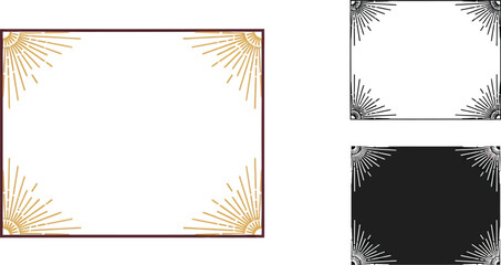 Vintage sunburst frame vector design element for invitation card