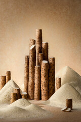 Nutritional products made from various Chinese grains, yam, medicinal herbs, hericium erinaceus and other medicinal herbs © wei