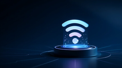 The iconic symbol of an RSS feed signifies internet news communication and technology on the web