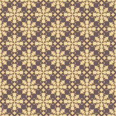 Floral damask oreintal seamless pattern warm color.Geometric motif flower ornament hand drawn vector element.Ethnic traditional Indian,Arabian,tribal illustration.For print,fabric,carpet,wrap,decorate