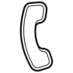 Simple phone line art vector illustration 