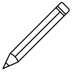 Clean pencil icon line art vector illustration 