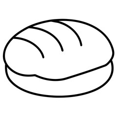 Simple bread loaf outline line art vector illustration 