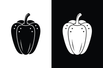 Herbal Black Pepper Icon. Flat Style Black White Vector Illustration