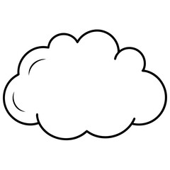 Minimalist cloud line art vector illustration