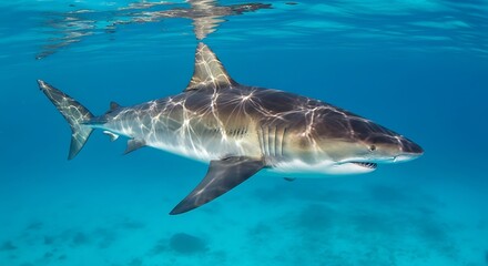 Obraz premium Shark in turquoise water