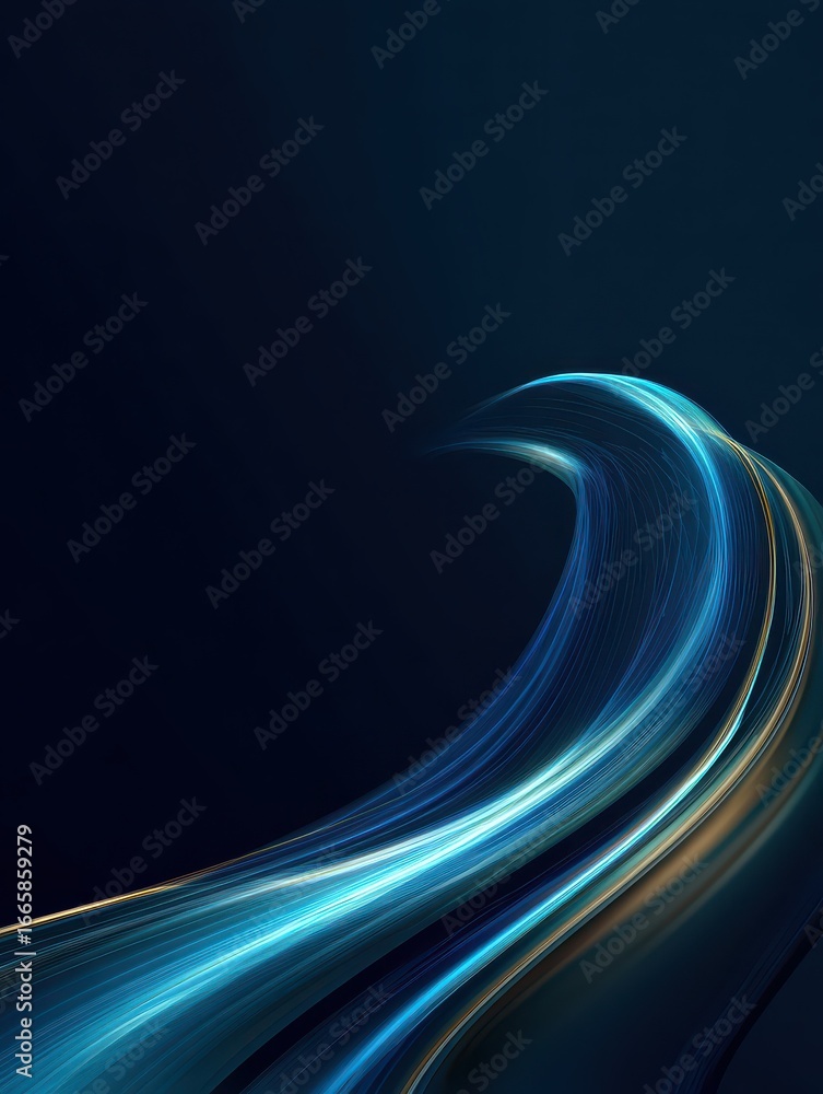 Poster abstract technology futuristic glowing curved line on dark blue background abstract flow gradient ba