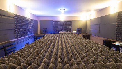 Naklejka premium Acoustic Studio Soundproof Room Interior.