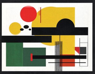 Abstract geometric composition with vibrant colors