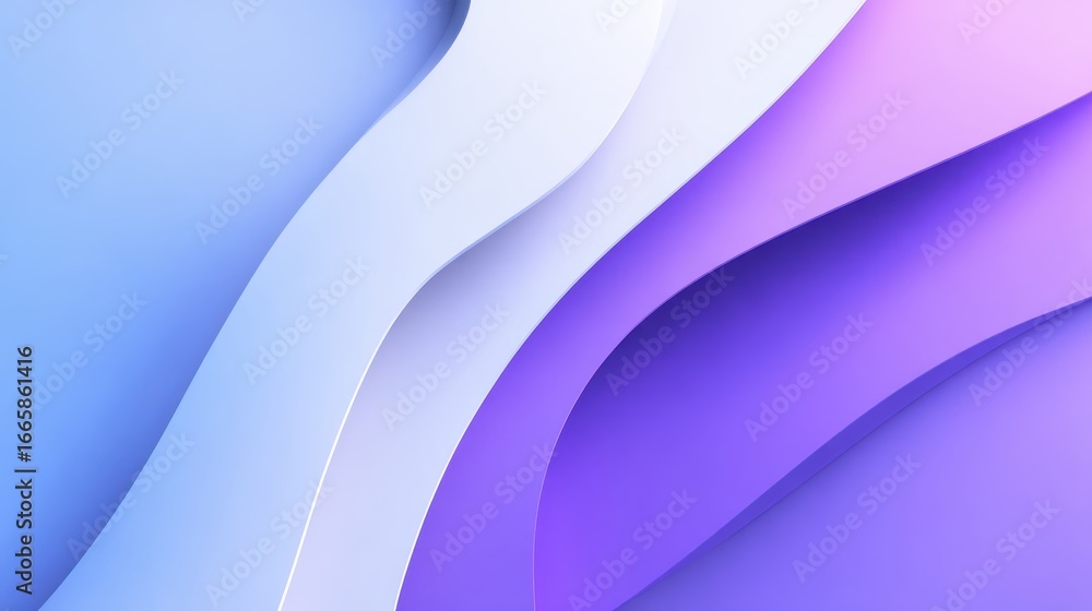 Aufkleber flowing purple and blue waves forming serene, minimalist abstract pattern with soft, elegant gradien