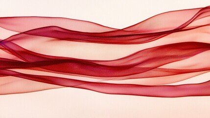 A flowing ribbon of red fabric.