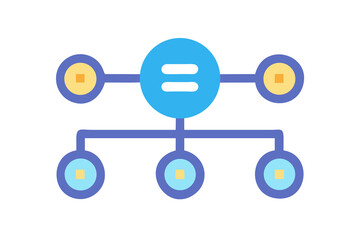 Abstract network diagram with central node and connected elements on black background