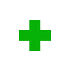 Fototapeta premium Bright green plus sign isolated on transparent background