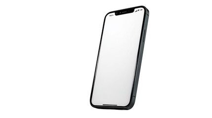Smartphone with a blank screen on a white isolated background.