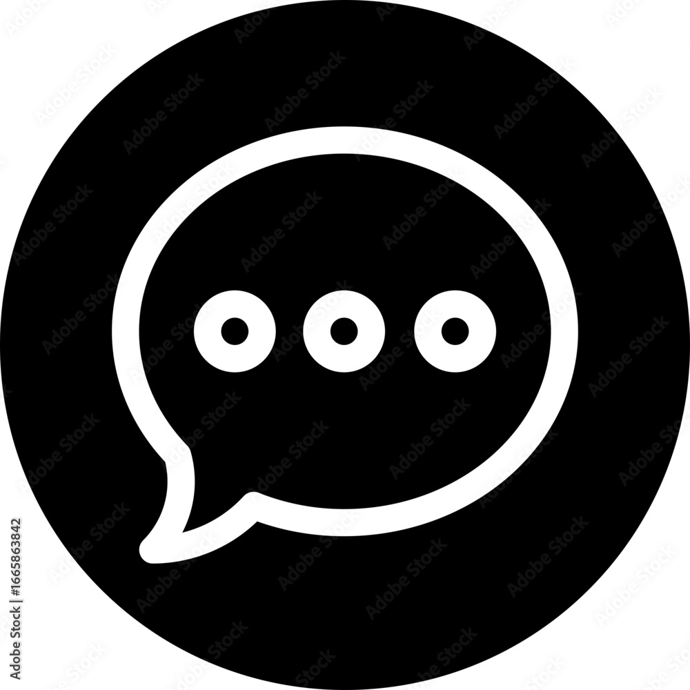 Poster simple chat bubble message icon for conversation and ui design