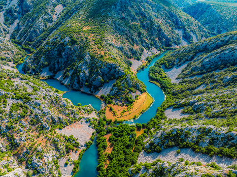 Kudin most or Kudin bridge on Krupa river in Croatia in Velebit National park