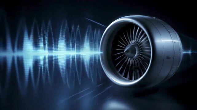 Jet Engine with Sound Wave Visualization Power and Innovation