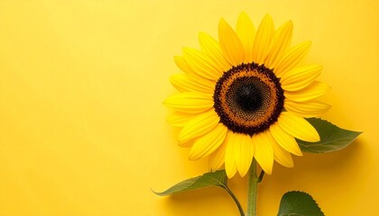 sunflower on a yellow background
