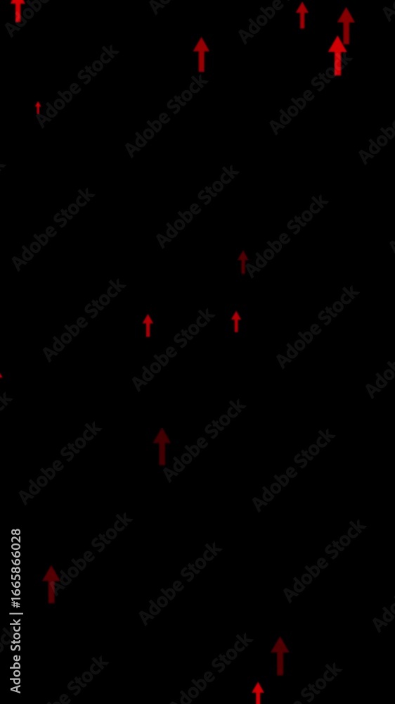 Aufkleber ascending red arrows isolated on black background representing growth and progress. red arrows ascen
