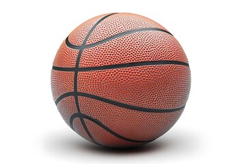 Fototapeta premium Close up of an orange basketball with black lines on a white background sport game