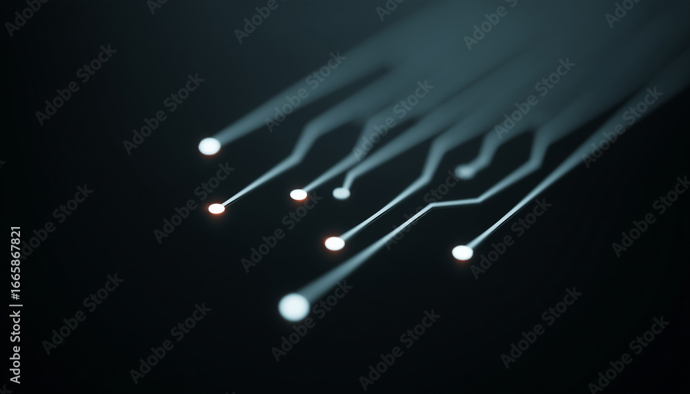 Wall mural futuristic minimalist tech background with sleek geometric lines and grid, abstract circuitry and da