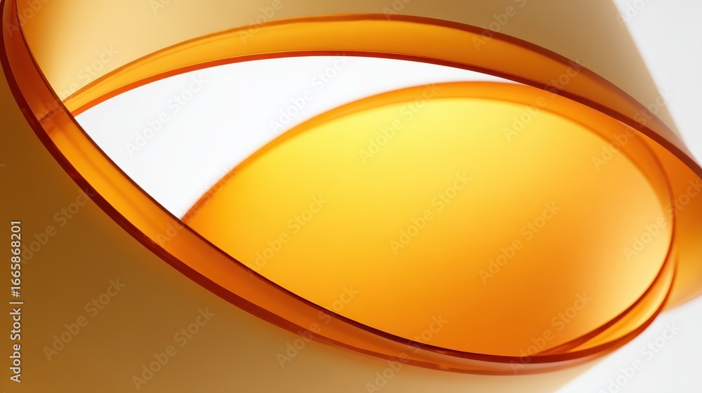 Aufkleber translucent orange and yellow shapes blending, interweaving with fluid motion, generating dynamic vi