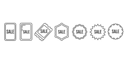 Sale Tags and Labels A Collection of Line Art Designs