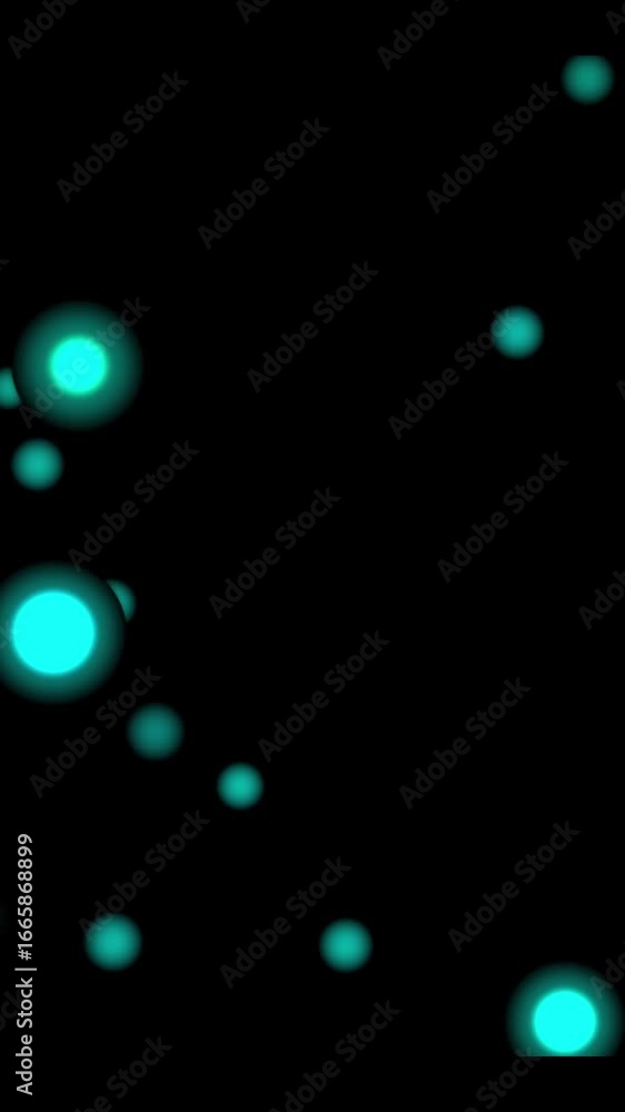 Aufkleber glowing neon cyan abstract particle background floating against a black backdrop. vertical video of 