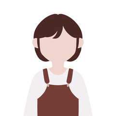 Flat Barista Character Illustration Coffee Shop Staff  girl woman