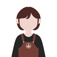 Obraz premium Flat Barista Character Illustration Coffee Shop Staff girl woman