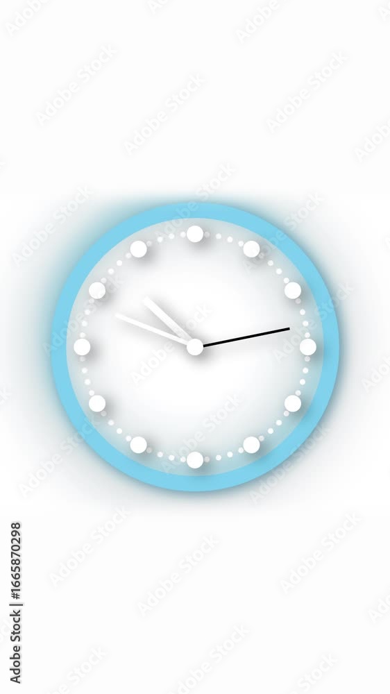 Aufkleber minimalist blue and white animated clock illustrating time management and deadline concepts. animate