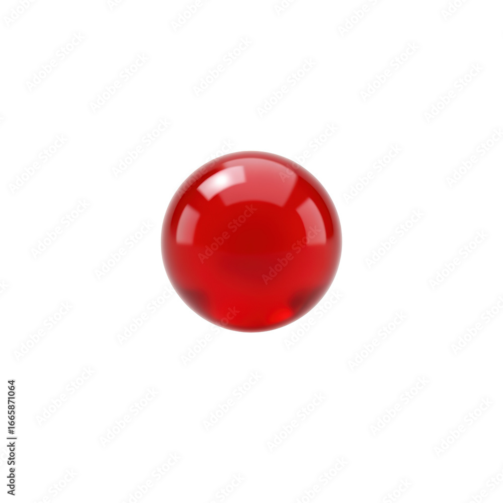 Poster glossy red sphere isolated on transparent background
