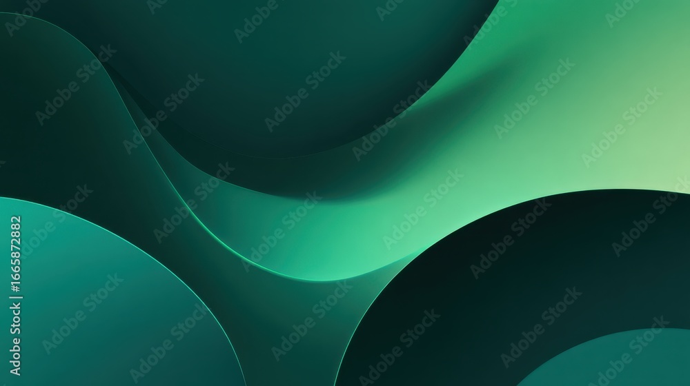 Aufkleber smooth, undulating green shapes create a dynamic and visually appealing abstract background, perfect