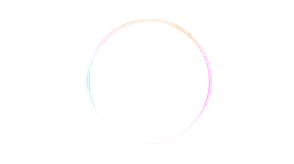 Iridescent circle frame, isolated on transparent background