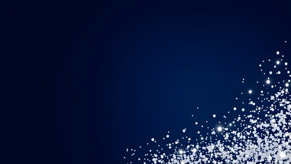 Obraz premium Modern dark blue glossy metallic background with glitter diamond confetti and clean empty copy area