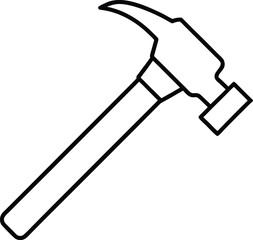 Construction Hammer Vector Line Art.
