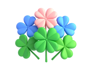 Colorful 3D Clover Illustration