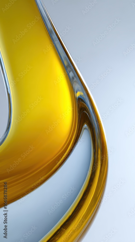 Poster yellow and silver liquid swirling, blending dynamically with fluid movement, generating contemporary
