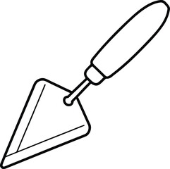 Construction Tool Bricklayer Trowel Outline.