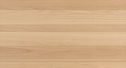 Naklejka premium Close-up of light beige wooden planks in a horizontal layout. Detailed wood grain texture with visible planks and natural light.
