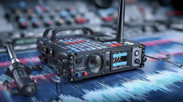 Advanced Digital Radio Transceiver with Integrated Camera and Audio Waveform Display