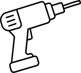 Electric Drill Equipment Vector Icon.