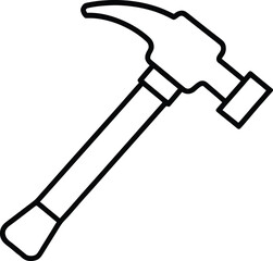 Hammer Tool Outline Icon Design.
