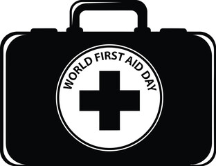Fototapeta premium Promote World First Aid Day with this medical kit for health and safety campaigns