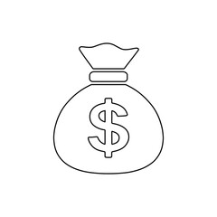 Bag of money with dollar sign vector illustration