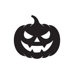 Halloween pumpkin jack o lantern with carved face isolated on white background