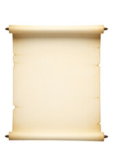 Vintage Parchment Scroll on Isolated Transparent Black Background