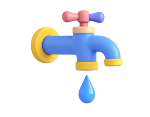 3D Cartoon Faucet Illustration